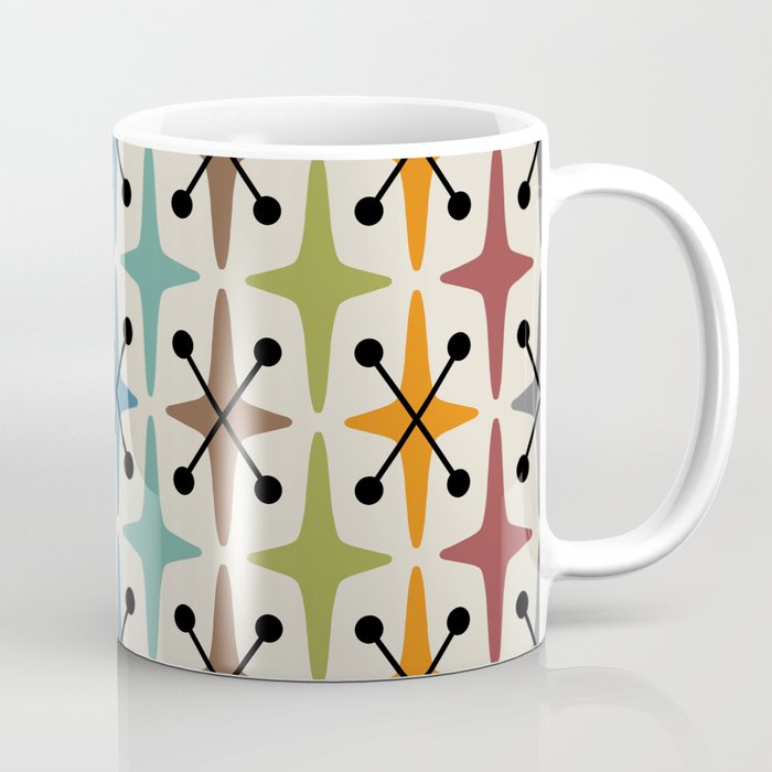 Mid Century Modern Atomic Age Starburst Pattern 226 Googie  Coffee Mug Gallery Image 1