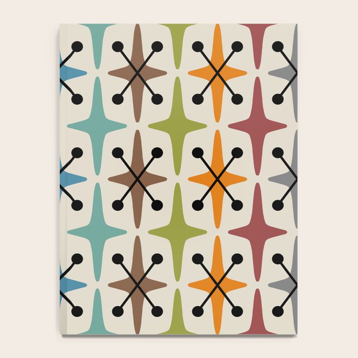 Mid Century Modern Atomic Age Starburst Pattern 226 Googie  Notebook Gallery Image 4