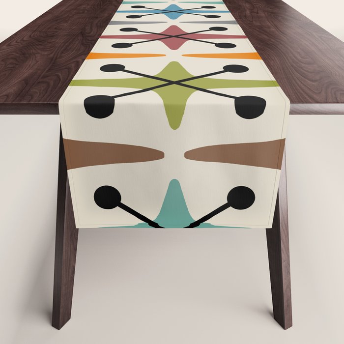 Mid Century Modern Atomic Age Starburst Pattern 226 Googie  Table Runner Gallery Image 1