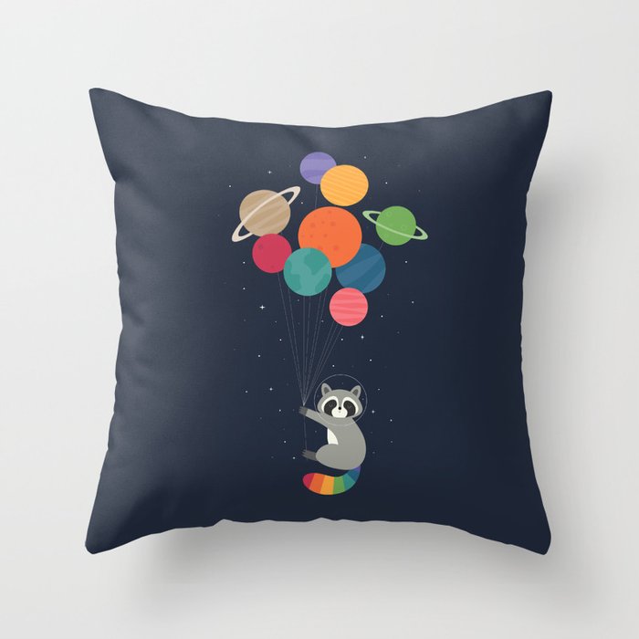 Space Raccoon Throw Pillow Gallery Image 6