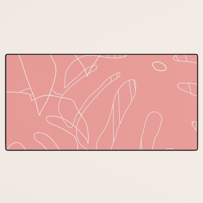 Monstera No2 Pink Desk Mat Gallery Image 3
