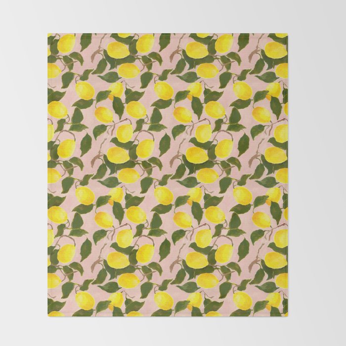 Summer Harvest Lemon Throw Blanket Gallery Image 2