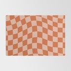 Warped Check Pattern Pumpkin Peach Rug Gallery Image 2