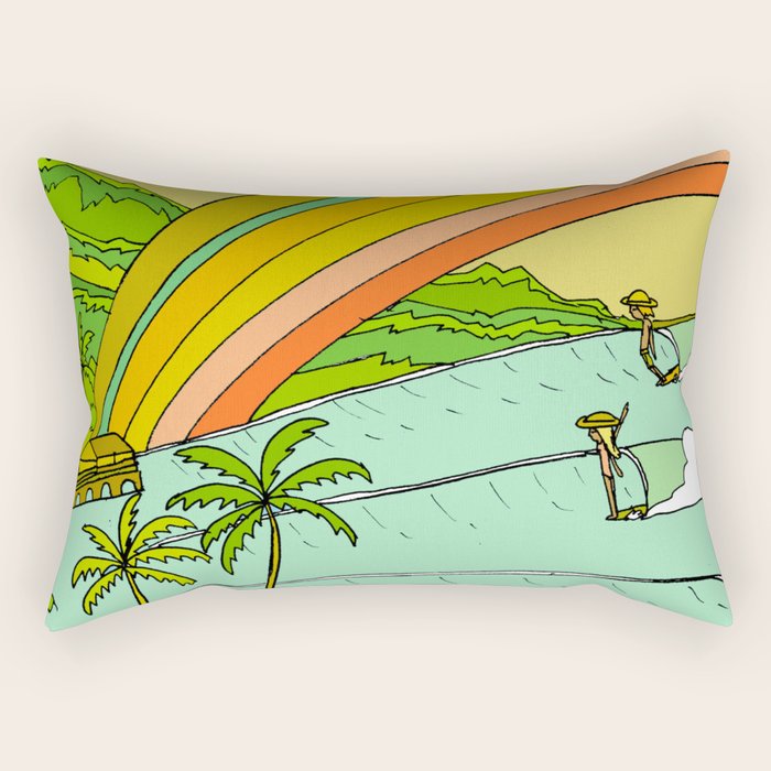 Surf Paradise Rainbow of Happiness Rectangular Pillow Gallery Image 1