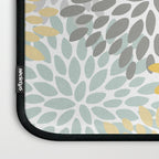 Floral Pattern, Yellow, Pale, Aqua and Gray Laptop Sleeve Gallery Image 3