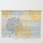Floral Pattern, Yellow, Pale, Aqua and Gray Wall Hanging Gallery Image 1