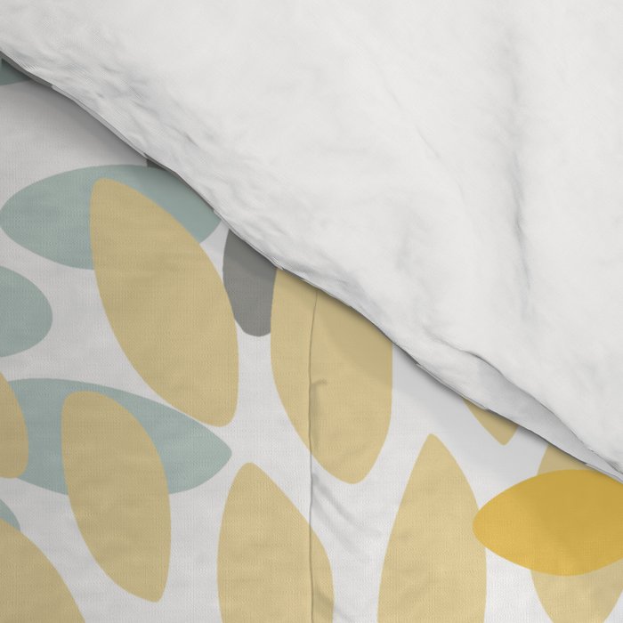 Floral Pattern, Yellow, Pale, Aqua and Gray Comforter Gallery Image 4