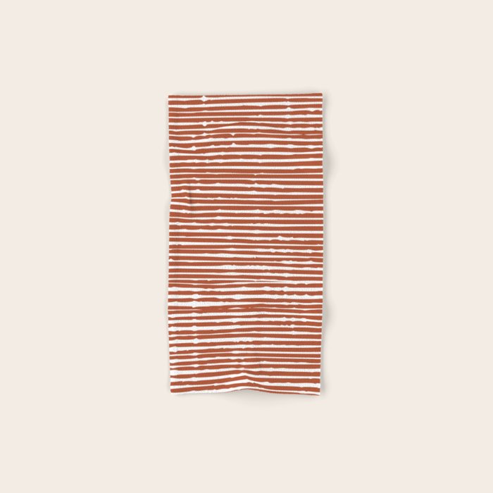 Rustic, Abstract Stripes Pattern in Terracotta Towels Gallery Image 1