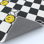 Checkered Smiley Face & Peace Sign Rug Gallery Image 4