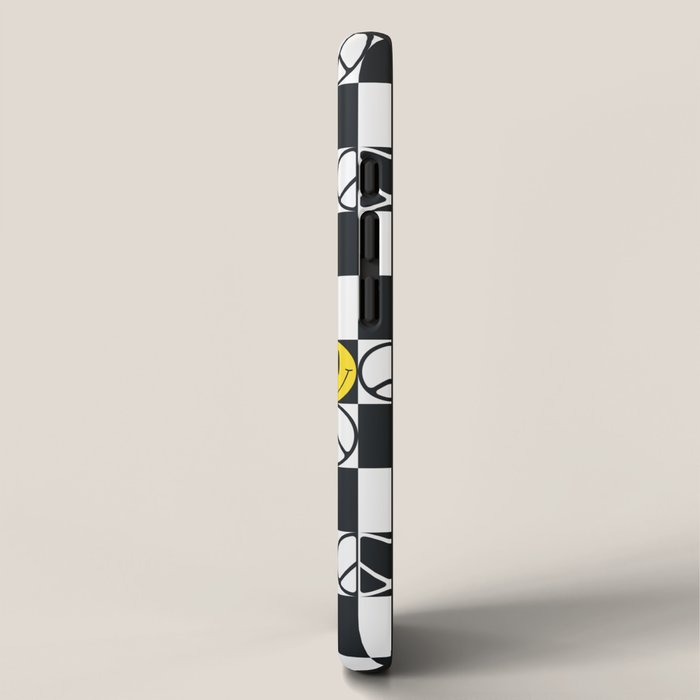 Checkered Smiley Face & Peace Sign iPhone Case Gallery Image 2