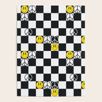 Checkered Smiley Face & Peace Sign Poster Gallery Image 4