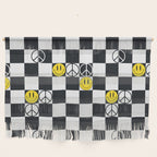 Checkered Smiley Face & Peace Sign Wall Hanging Gallery Image 1