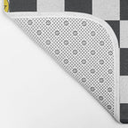 Checkered Smiley Face & Peace Sign Bath Mat Gallery Image 2