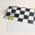 Checkered Smiley Face & Peace Sign Wrapping Paper Gallery Image 2