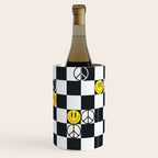 Checkered Smiley Face & Peace Sign Wine Chiller Gallery Image 2