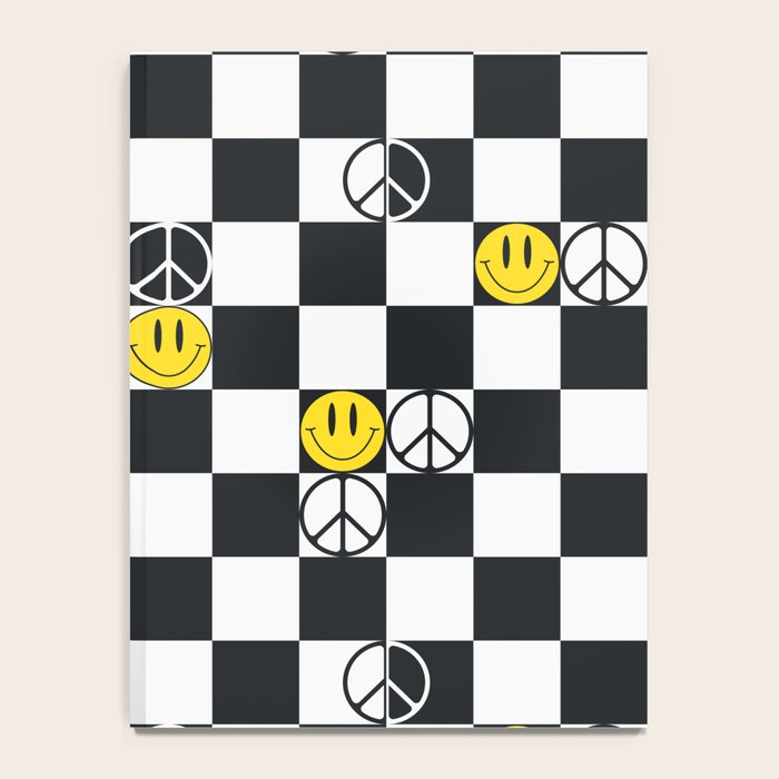 Checkered Smiley Face & Peace Sign Notebook Gallery Image 4