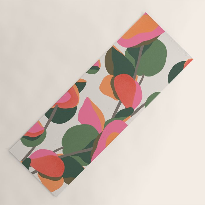 Abstract Eucalyptus Leaves Yoga Mat Gallery Image 1