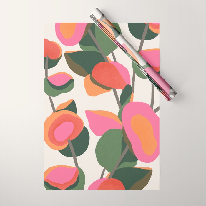 Abstract Eucalyptus Leaves Wrapping Paper Gallery Image 1