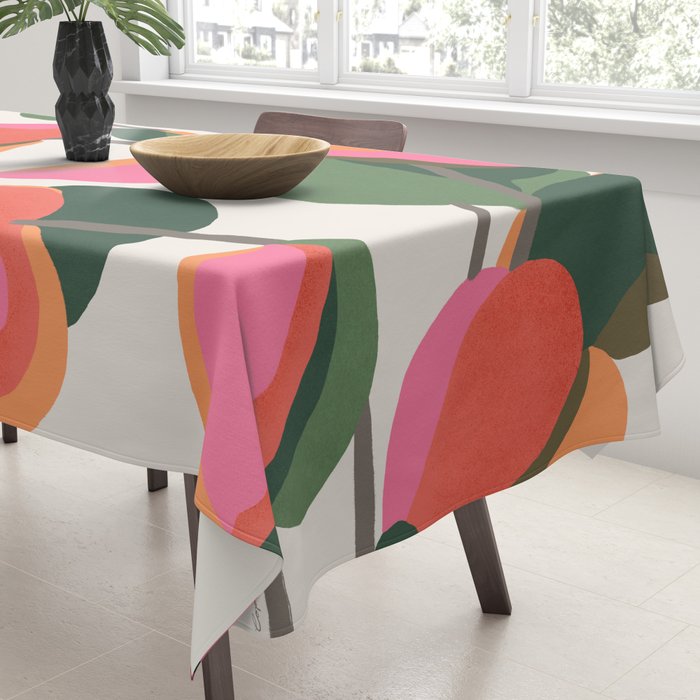 Abstract Eucalyptus Leaves Tablecloth Gallery Image 3