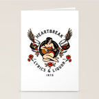 Heartbreak Lyrics & Liquor 1975. Cute Pinup Girl Playing Guitar: Full Color Version. Stationery Card Gallery Image 2
