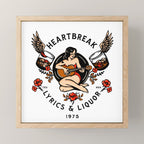Heartbreak Lyrics & Liquor 1975. Cute Pinup Girl Playing Guitar: Full Color Version. Mini Art Print Gallery Image 1