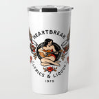 Heartbreak Lyrics & Liquor 1975. Cute Pinup Girl Playing Guitar: Full Color Version. Travel Mug Gallery Image 1