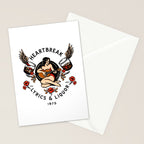 Heartbreak Lyrics & Liquor 1975. Cute Pinup Girl Playing Guitar: Full Color Version. Stationery Card Gallery Image 2