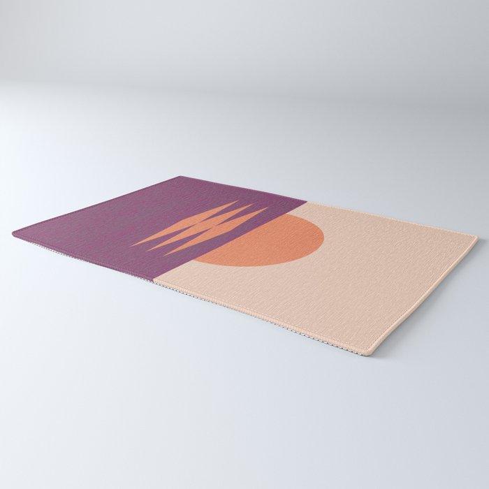 Sunset Geometric Pink Midcentury style Rug Gallery Image 3