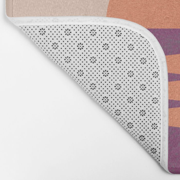 Sunset Geometric Pink Midcentury style Bath Mat Gallery Image 2