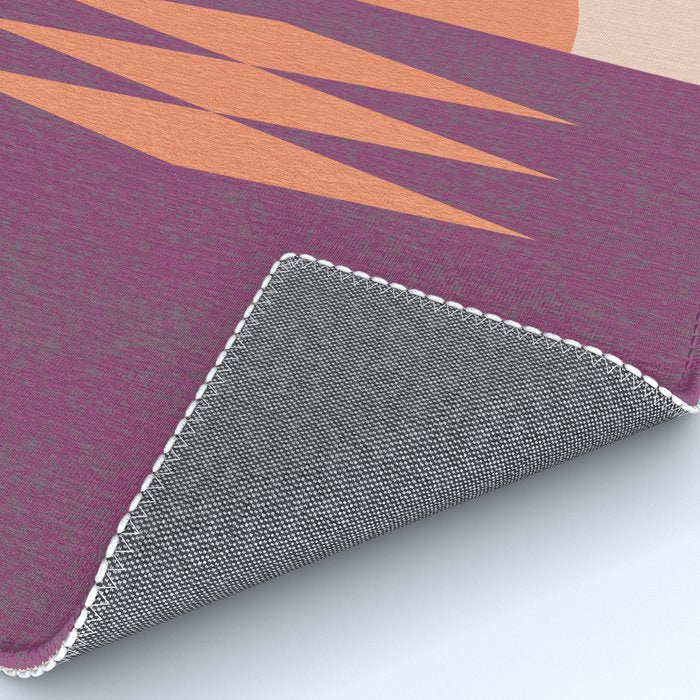 Sunset Geometric Pink Midcentury style Rug Gallery Image 4