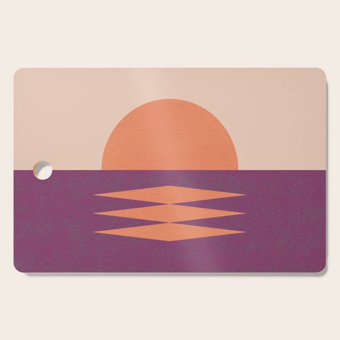 Sunset Geometric Pink Midcentury style Cutting Board Gallery Image 1