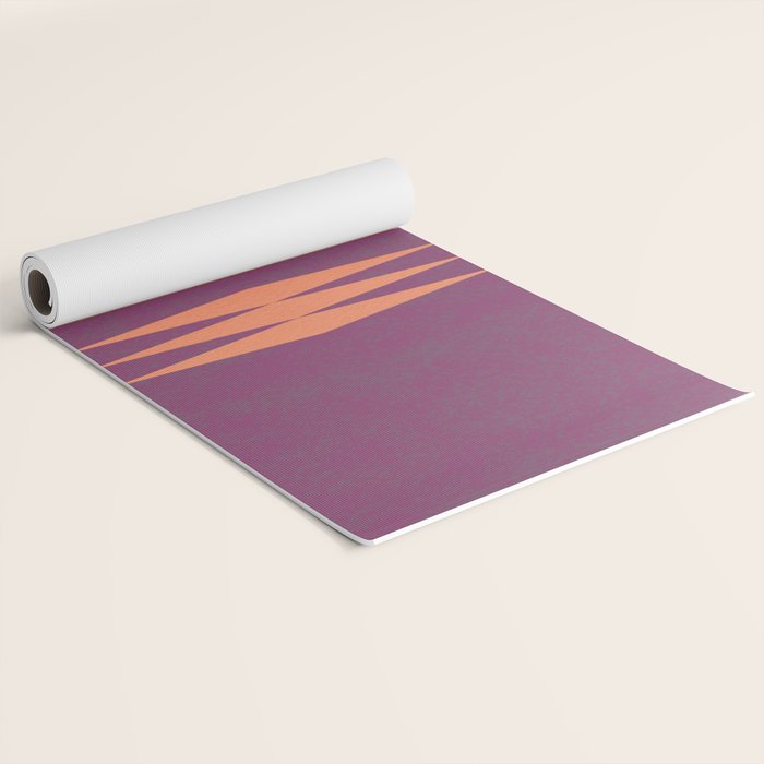 Sunset Geometric Pink Midcentury style Yoga Mat Gallery Image 2