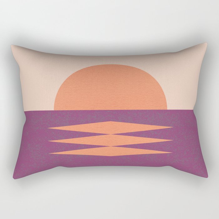 Sunset Geometric Pink Midcentury style Rectangular Pillow Gallery Image 1