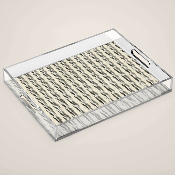 Small Black and White Arrowheads Acrylic Tray Gallery Image 1
