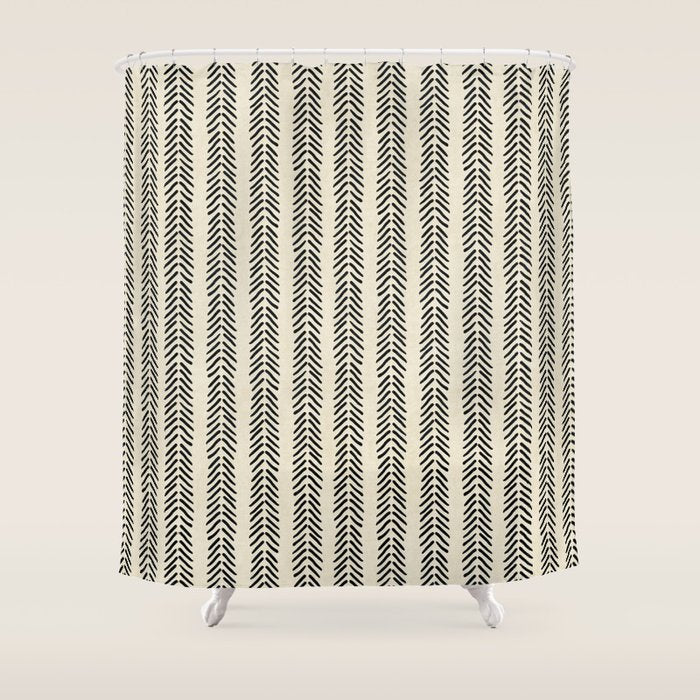 Small Black and White Arrowheads Shower Curtain Gallery Image 1