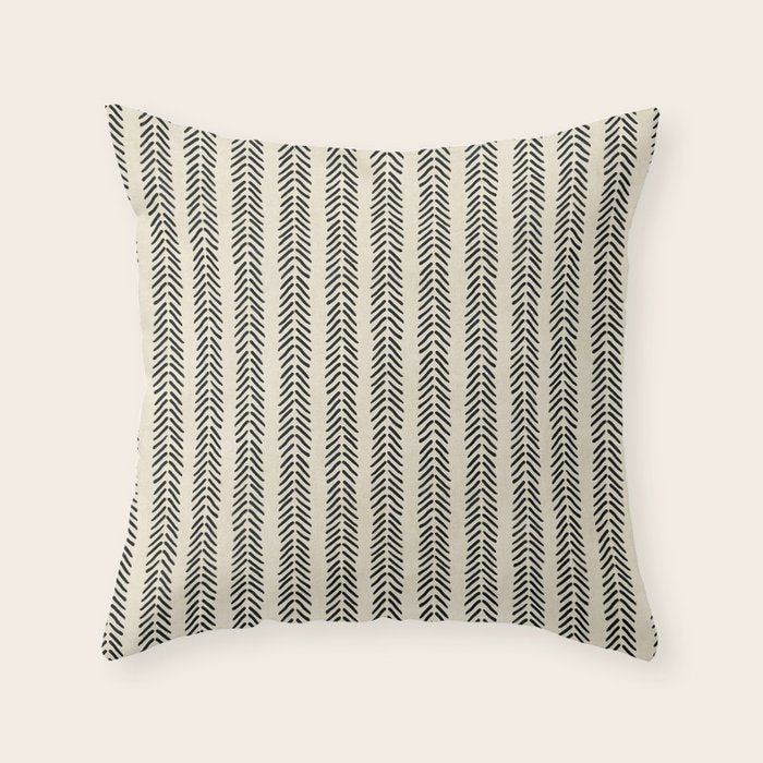Small Black and White Arrowheads Throw Pillow Gallery Image 1