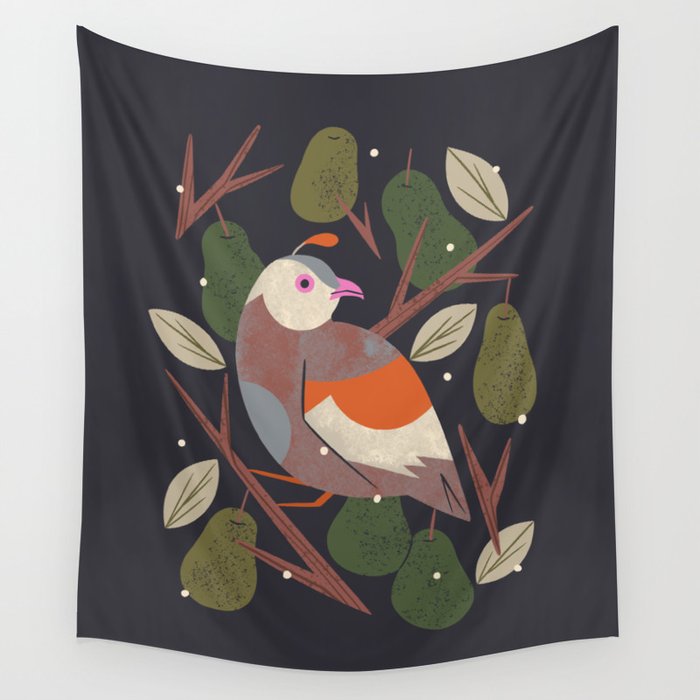 Partridge in a Pear Tree Wall Tapestry Gallery Image 4