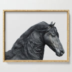 Black Beauty - Minimalist Black and White Photography Serving Tray Gallery Image 1