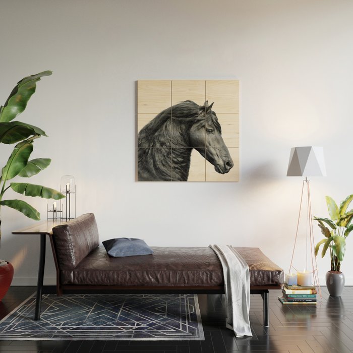 Black Beauty - Minimalist Black and White Photography Wood Wall Art Gallery Image 2
