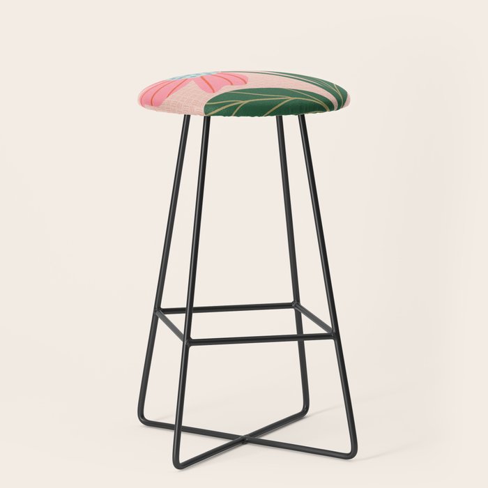 Spring Pink Flower Stool Gallery Image 1