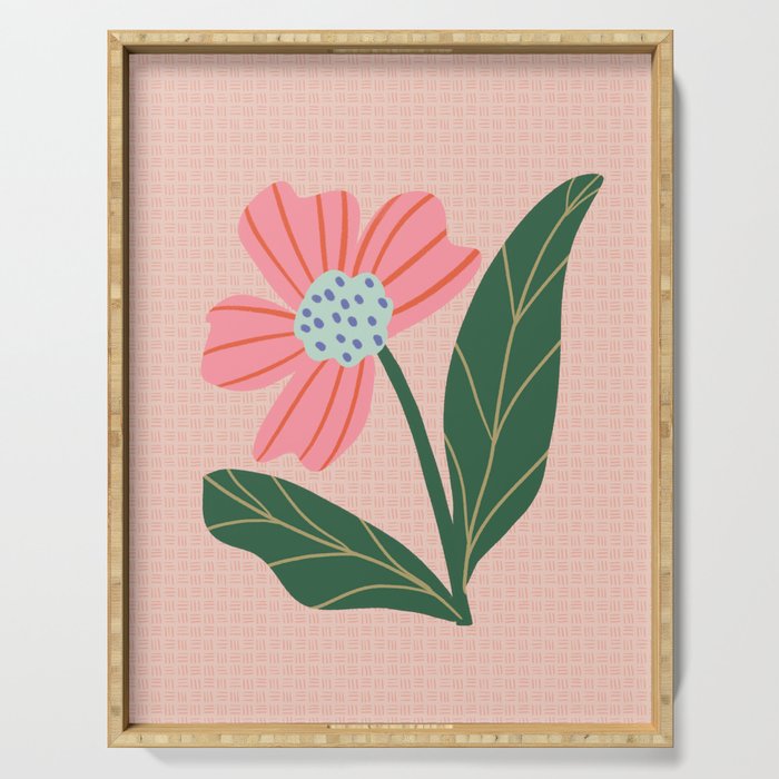 Spring Pink Flower Serving Tray Gallery Image 1