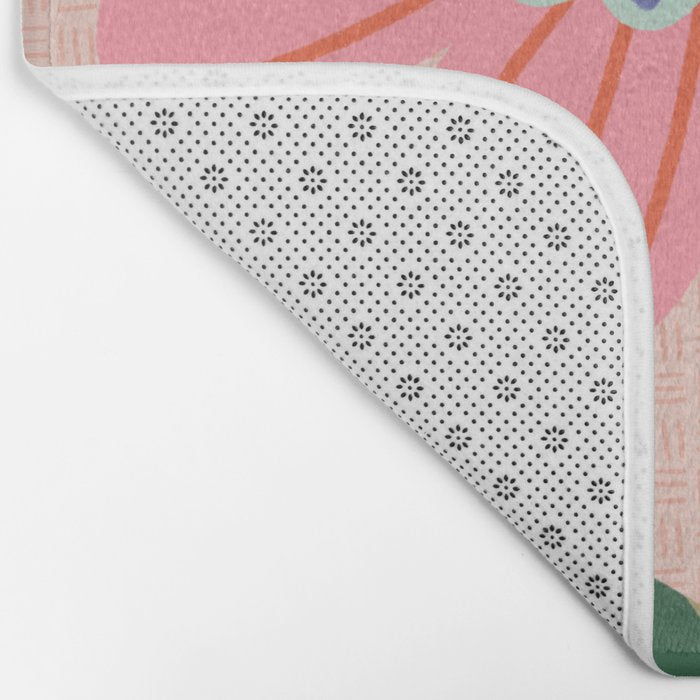 Spring Pink Flower Bath Mat Gallery Image 2