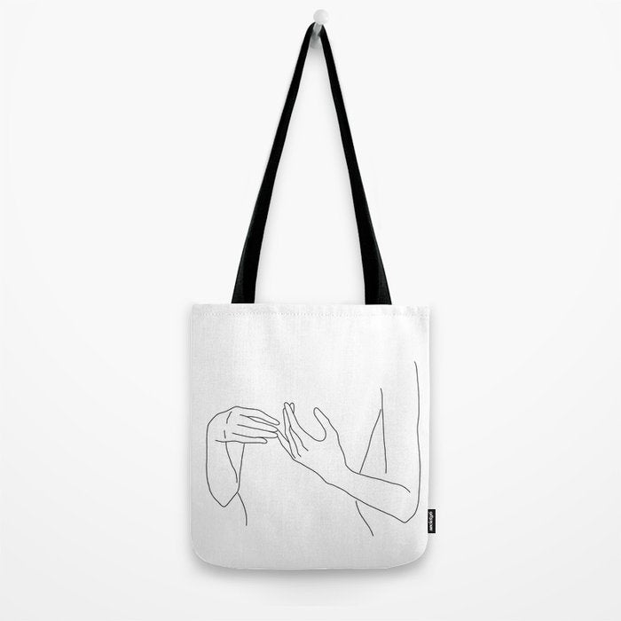Line Hands 2 Tote Bag Gallery Image 2