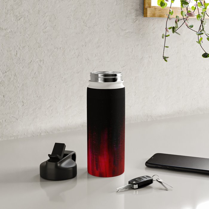 Red and Black Abstract Water Bottle Gallery Image 4