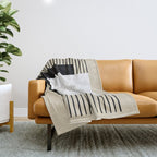 Square black and white Stripes Throw Blanket Gallery Image 1