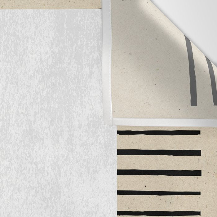 Square black and white Stripes Wall Tapestry Gallery Image 3