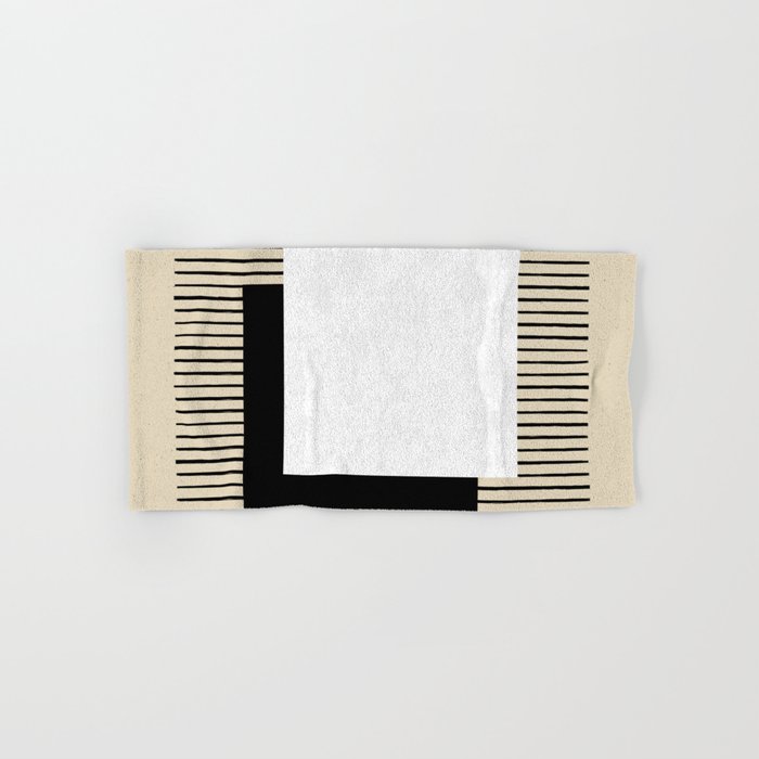 Square black and white Stripes Bath Towel Gallery Image 1