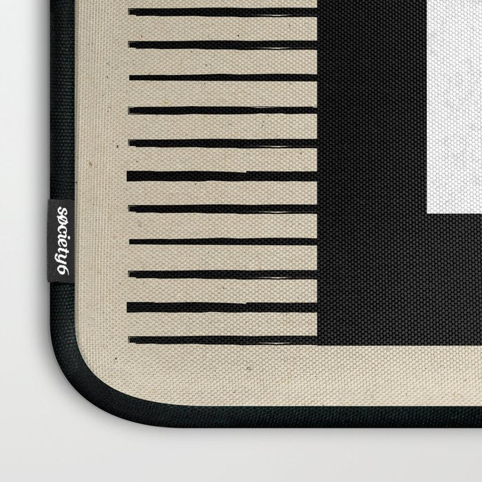 Square black and white Stripes Laptop Sleeve Gallery Image 3