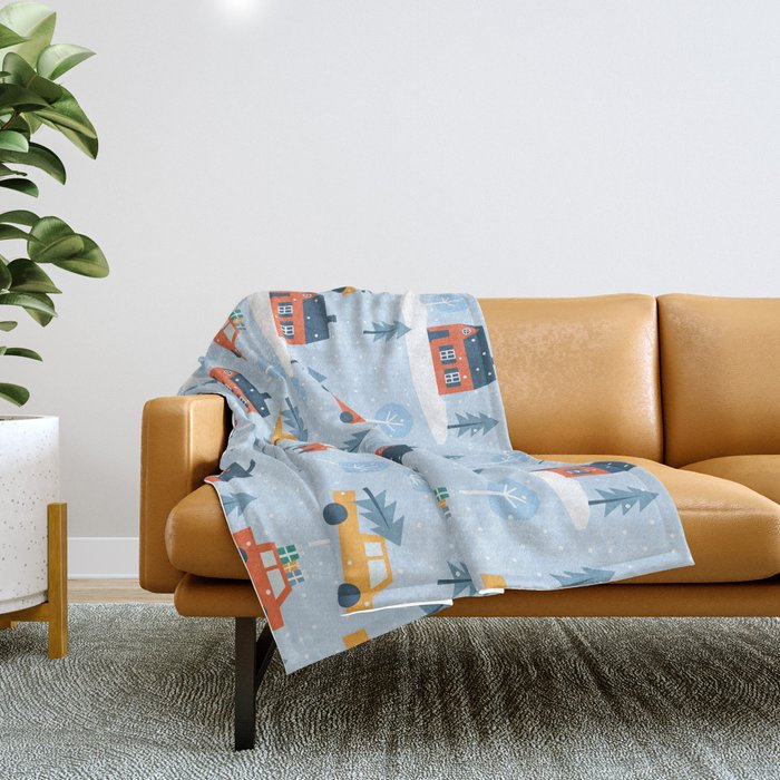 Winter village  Throw Blanket Gallery Image 1
