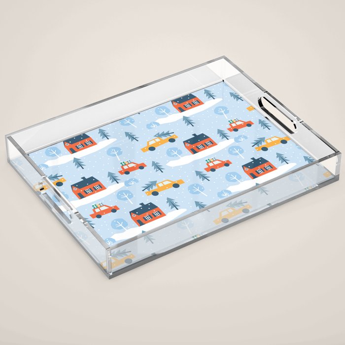 Winter village  Acrylic Tray Gallery Image 1